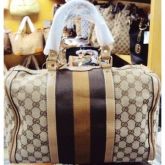 Bolsa Boston Bege c/Marrom