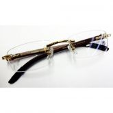 Armação Cartier 3 Dourado C/haste Marrom