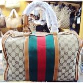 Bolsa  Boston Caramelo c/Verde